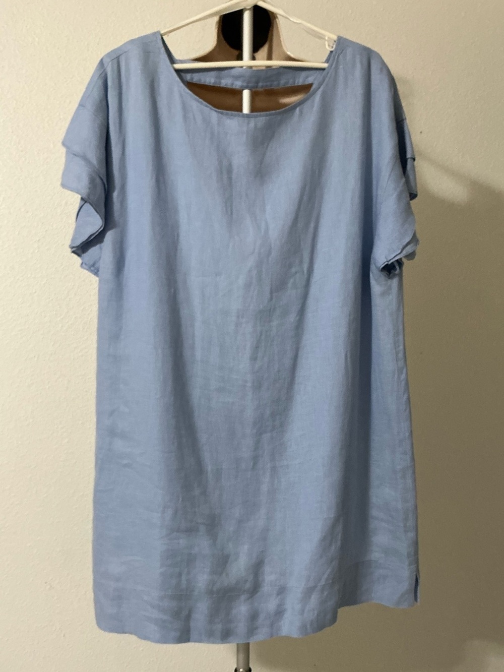 EUC Finley Blue 100% Linen Shift Dress XL